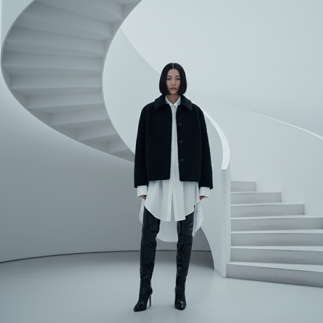 Cloud Puffer Jacket in Midnight Noir