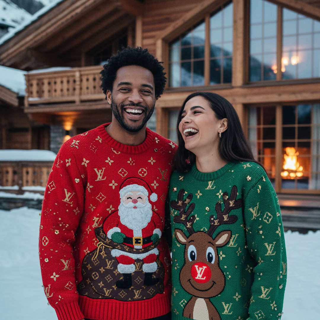 Couple Reindeer & Claus